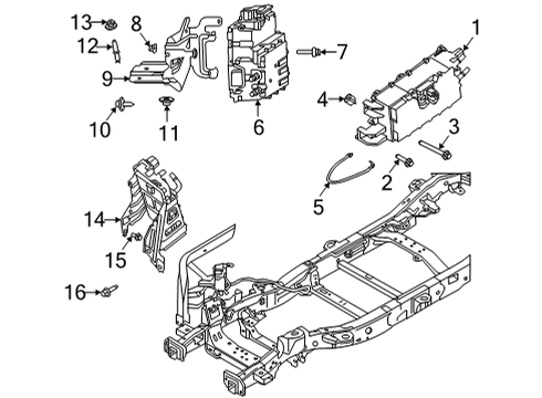2022 Ford F-150 Battery Bracket Nut Diagram for -W520781-S300