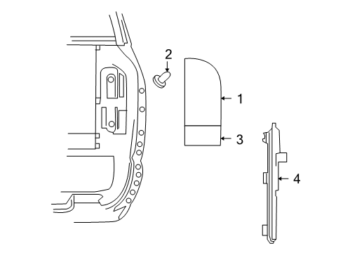 2006 Dodge Ram 2500 Tail Lamps Lamp-Tail Stop Backup Diagram for 55055271