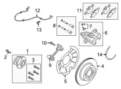 2020 Ford EcoSport Rear Brakes Hub Mount Bolt Diagram for -W705751-S439