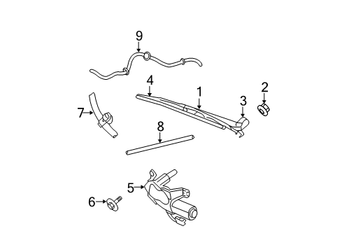 2006 Chrysler Pacifica Wiper & Washer Components Hose-LIFTGATE Washer Diagram for 5113255AA