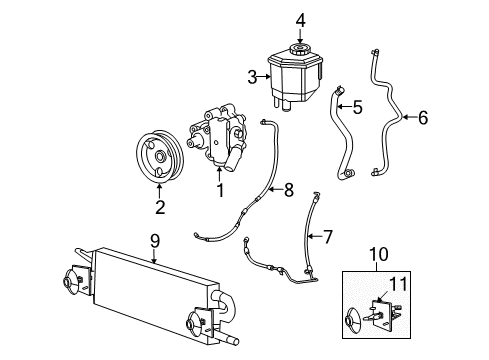 2009 Dodge Challenger P/S Pump & Hoses, Steering Gear & Linkage Hose-Power Steering Return Diagram for 68044363AC