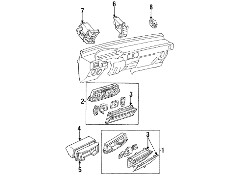 1994 Honda Passport Instrument Panel Meter, Cluster Diagram for 8-97101-560-0