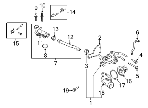 2020 Ford Police Interceptor Utility Water Pump Water Pump Assembly Diagram for L1MZ-8501-A