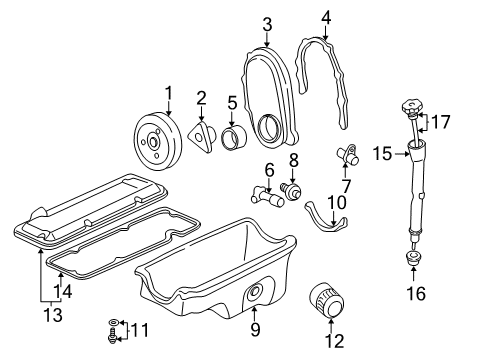 2000 Chevrolet Cavalier Filters Cover Asm-Engine Front Diagram for 24575933