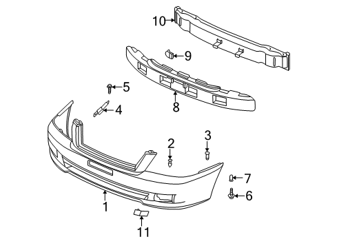 2001 Kia Optima Front Bumper Cover-Front Bumper BLANKING Diagram for 865123C000XX