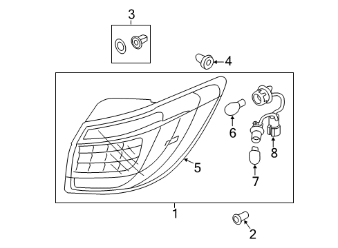 2012 Kia Sportage Bulbs Lamp Assembly-Rear Combination Diagram for 924013W020