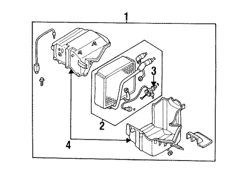 1994 Nissan Sentra Air Conditioner EVAPORATOR Assembly Diagram for 27270-86Y01