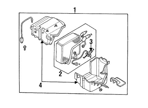 1991 Nissan Sentra Air Conditioner Cooling Unit Diagram for 27270-65Y00