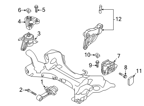 2015 Hyundai Sonata Engine & Trans Mounting Bracket Assembly-Roll Rod Diagram for 21950-C2000