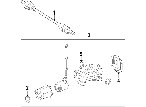 2018 Lincoln MKT Rear Axle, Axle Shafts & Joints, Differential, Drive Axles, Propeller Shaft Axle Assembly Diagram for DE9Z-4K138-B