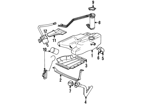 1996 Saturn SL1 Filters Fuel Sender Assembly Diagram for 21015335