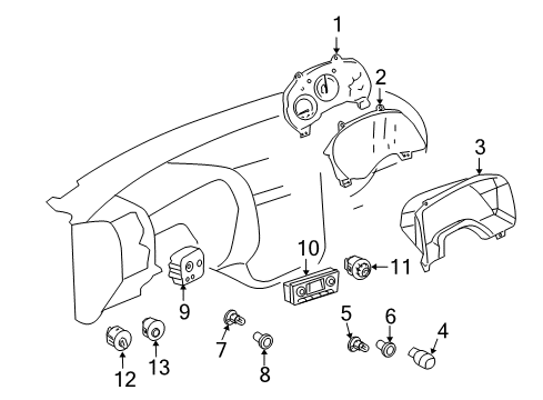 2004 GMC Envoy Cluster & Switches Dash Control Unit Diagram for 25945046