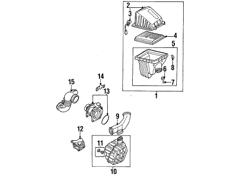 1998 Nissan 200SX Air Intake Duct Assembly-Air Diagram for 16554-8B700