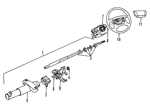 1998 Pontiac Grand Am Steering Column, Steering Wheel Column Asm-Steering Diagram for 26053409