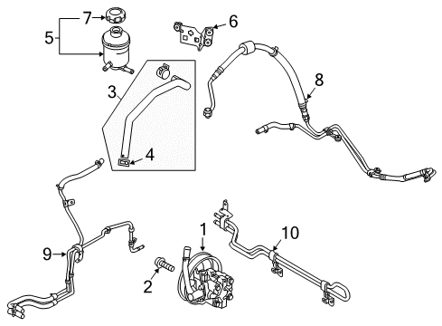 2018 Kia Sedona P/S Pump & Hoses, Steering Gear & Linkage Reservoir Assembly-Power Diagram for 57150A1000