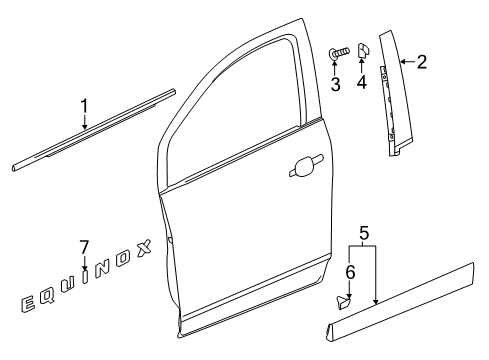 2020 Chevrolet Equinox Exterior Trim - Front Door Applique Diagram for 84687064