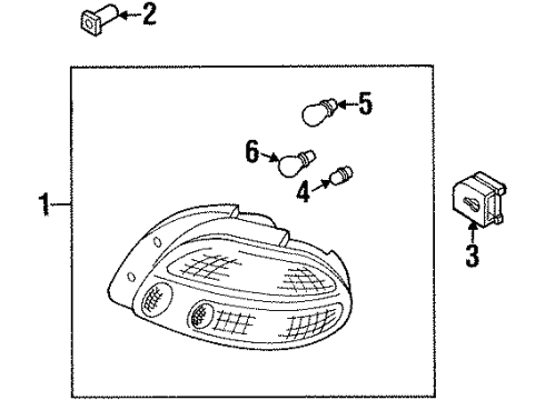 1999 Kia Sephia Tail Lamps Lamp-Rear, Combination, LH Diagram for 0K2AA51160