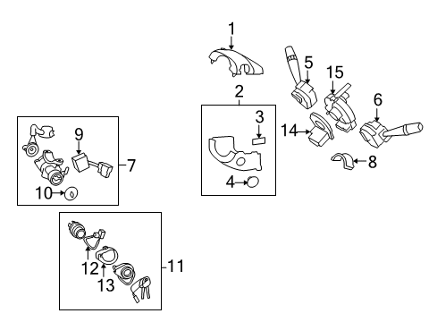 2009 Hyundai Elantra Shroud, Switches & Levers Body & Switch Assembly-Steering & IGNTION Diagram for 81910-2H010
