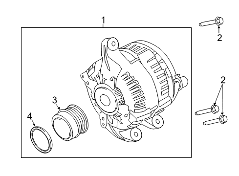2021 Ford Edge Alternator Pulley Diagram for K2GZ-10344-A