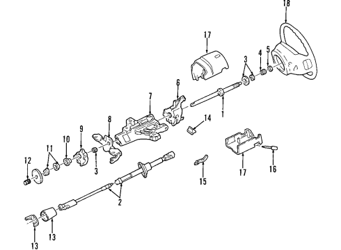 2002 Ford F-150 Steering Column, Steering Wheel & Trim Upper Shaft Diagram for F5TZ-3524-A