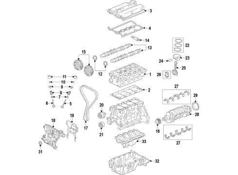 2018 Chevrolet Sonic Engine Parts, Mounts, Cylinder Head & Valves, Camshaft & Timing, Variable Valve Timing, Oil Cooler, Oil Pan, Oil Pump, Crankshaft & Bearings, Pistons, Rings & Bearings Intake Valve Diagram for 55569449