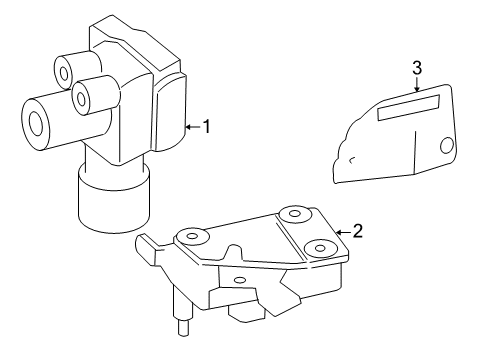 2008 Ford Escape ABS Components ABS Control Unit Bracket Diagram for 5M6Z-2C304-AA