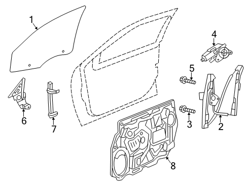 2011 Chrysler 200 Front Door Front Door Window Regulator Diagram for 68027865AB