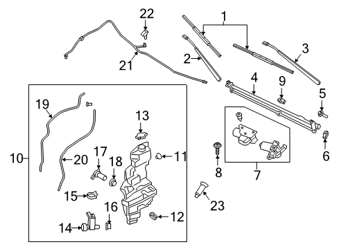 2021 Lincoln Navigator Wiper & Washer Components Front Motor Diagram for JL1Z-17508-A