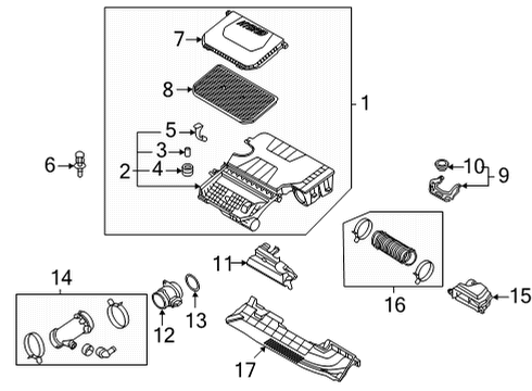 2021 Hyundai Elantra Powertrain Control COVER-AIR CLEANER Diagram for 28111-BY100