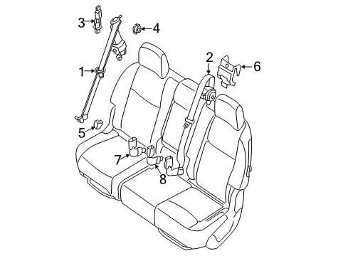 2016 Infiniti QX60 Seat Belt Tongue Kit-3Rd Seat Rh Service Diagram for 89844-9NB8A