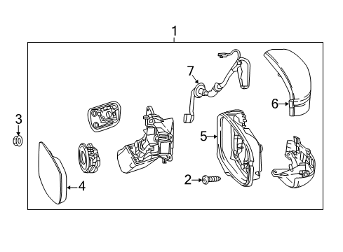 2021 Honda Odyssey Mirrors Housing, Driver Side (Upper) Diagram for 76251-THR-A01