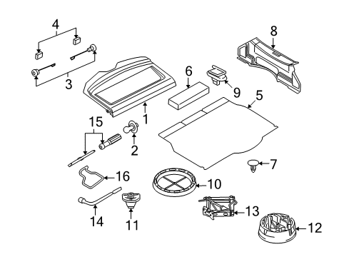 2008 Saturn Astra Interior Trim - Rear Body Wrench, Wheel Diagram for 13107800