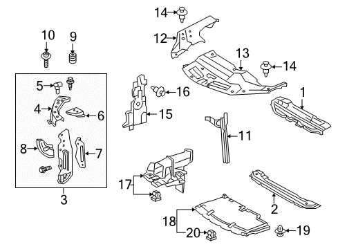 2016 Lexus RC200t Radiator Support Support Sub-Assy, Radiator Diagram for 53202-24901