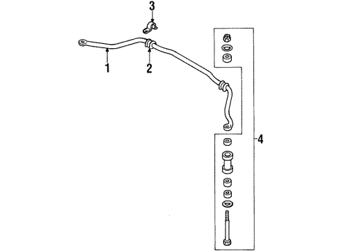 1997 Ford Escort Stabilizer Bar & Components - Front Stabilizer Bar Bracket Diagram for F7CZ5486BC