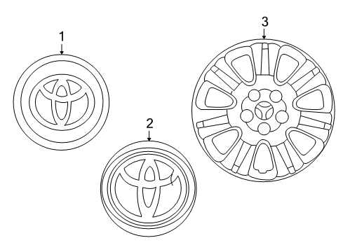 2004 Toyota Solara Wheel Covers & Trim Wheel Cover Diagram for 42621-AA120