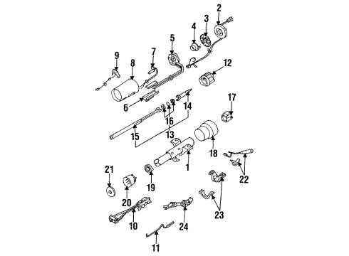 1993 Cadillac Allante Steering Column & Wheel Intermediate Steering Shaft Assembly Diagram for 26041631