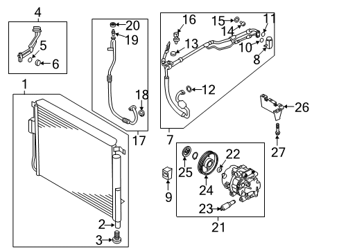 2018 Kia Sorento A/C Condenser, Compressor & Lines Bolt Diagram for 11403-08206-K