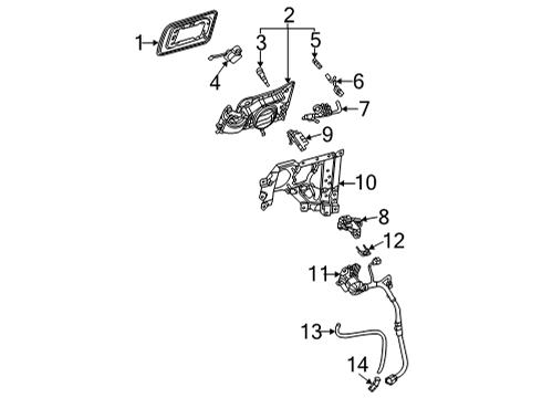 2021 Toyota RAV4 Prime Quarter Panel & Components Courtesy Lamp Diagram for 81360-47010