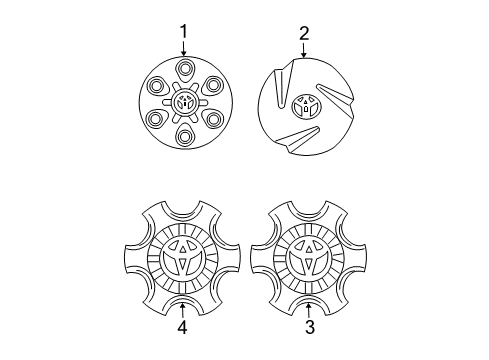 2007 Toyota Sequoia Wheel Covers & Trim Center Cap Diagram for 42603-AF060