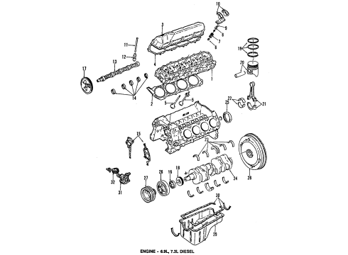 1985 Ford F-350 Engine Mounting Bearing Set Diagram for E4TZ6A251A