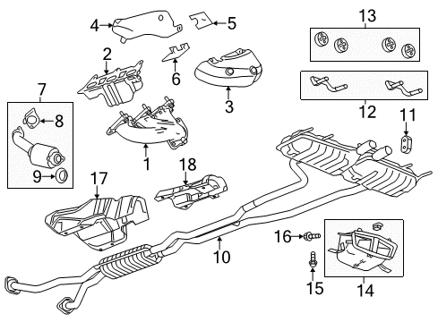 2011 Cadillac CTS Exhaust Components Front Shield Diagram for 20917002