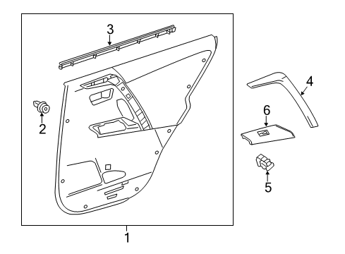 2017 Toyota RAV4 Interior Trim - Rear Door Handle Cover Diagram for 74646-0R050-B1