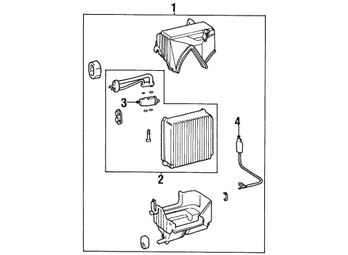 1997 Hyundai Elantra Air Conditioner EVAPORATOR Unit Diagram for 97601-29002