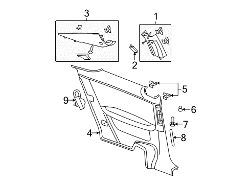 2006 Pontiac G6 Interior Trim - Quarter Panels Panel Asm-Quarter Upper Trim *Gray Diagram for 15813316