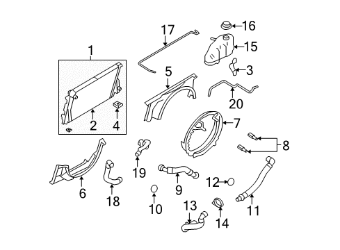 2008 Ford F-250 Super Duty Radiator & Components Reservoir Hose Diagram for 8C3Z-8B081-A