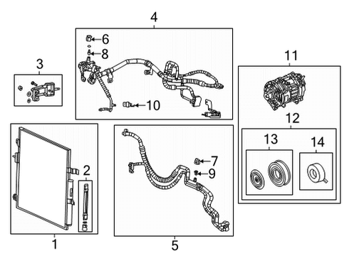 2022 Jeep Wagoneer A/C Condenser, Compressor & Lines A/C SUCTION & DISCHARGE Diagram for 68348370AB