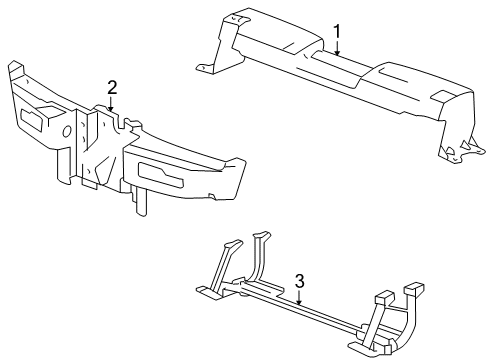 2005 Cadillac XLR Radiator Support Upper Support Diagram for 15868159