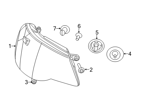 2013 Chrysler 200 Headlamps Socket-Park And Turn Signal Diagram for 68100427AA