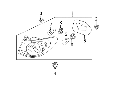 2009 Hyundai Elantra Bulbs Pad-Rear Combination Inside Lamp Sealing Diagram for 92450-2H010