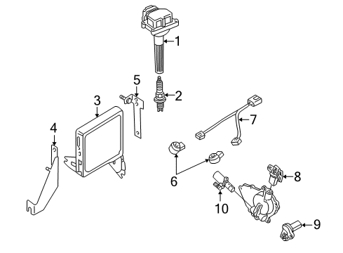 2003 Infiniti Q45 Ignition System Ignition Coil Assembly Diagram for 22448-AR215